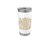 REINO UNIDO ESCUCHO DE ARMAS DEL REINO UNIDO SÍMBOLO DE LEÓN Y UNICORNIO Vaso térmico de acero inoxidable de doble pared