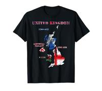 Reino Unido Inglaterra Escocia Gales Irlanda del Norte Banderas Camiseta