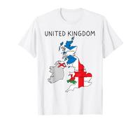 Reino Unido Islas Británicas Escocia Gales Inglaterra Reino Unido Mapa Camiseta