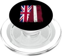 Reino Unido, Letonia, Media Bandera, Herencia británica letona PopSockets PopGrip para MagSafe