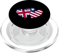Reino Unido Liberia Love Heart, bandera dual liberiana británica PopSockets PopGrip para MagSafe