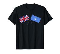 Reino Unido Somalia Banderas Cruzadas Herencia Británica Somalí Camiseta