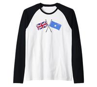Reino Unido Somalia Banderas Cruzadas Herencia Británica Somalí Camiseta Manga Raglan