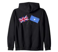 Reino Unido Somalia Banderas Cruzadas Herencia Británica Somalí Sudadera con Capucha