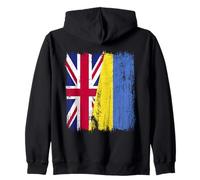 Reino Unido Ucrania Media Bandera británica Herencia ucraniana Sudadera con Capucha