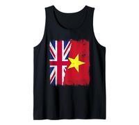 Reino Unido Vietnam Media Bandera Historia vietnamita británica Camiseta sin Mangas