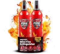 ReinoldMax Pequeño extintor de coche, mini extintor de barco, extintor de caravana, extintor eléctrico, mini extintor de barbacoa, Aerosol 5 en 1 para todos los fuegos, extintor comercial, 750ml