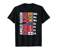 Reinos anglosajones de Inglaterra Letras Blancas abreviadas Camiseta