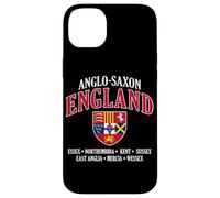 Reinos de Inglaterra anglosajona escudo letras blancas Carcasa para iPhone 14 Plus
