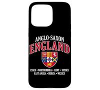 Reinos de Inglaterra anglosajona escudo letras blancas Carcasa para iPhone 15 Pro Max