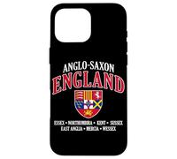 Reinos de Inglaterra anglosajona escudo letras blancas Carcasa para iPhone 16 Pro Max