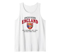 Reinos de Inglaterra anglosajona escudo letras negras Camiseta sin Mangas
