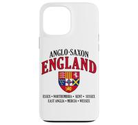Reinos de Inglaterra anglosajona escudo letras negras Carcasa para iPhone 13 Pro Max