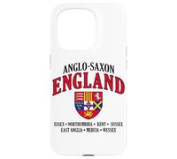 Reinos de Inglaterra anglosajona escudo letras negras Carcasa para iPhone 15 Pro