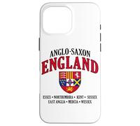 Reinos de Inglaterra anglosajona escudo letras negras Carcasa para iPhone 16 Pro Max
