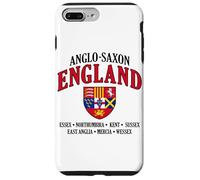 Reinos de Inglaterra anglosajona escudo letras negras Carcasa para iPhone 7 Plus/8 Plus
