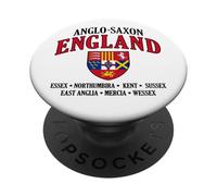 Reinos de Inglaterra anglosajona escudo letras negras PopSockets PopGrip Adhesivo