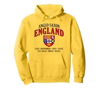 Reinos de Inglaterra anglosajona escudo letras negras Sudadera con Capucha
