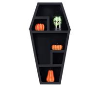 Reinscer 1 estantería de pared flotante maciza de PVC negro para el hogar, dormitorio, sala de estar, baño, Spooky gótico