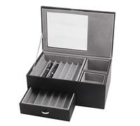 Reinscer 1 estuche de lujo de 2 de poliuretano transparente de la colección B, Negro