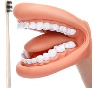 Reinscer 1 maniquí con lengua, dientes, boca, marioneta de mano, modelo de boca con cepillo de dientes para niñas y niñas, herramienta de aprendizaje