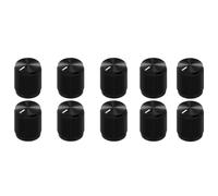 Reinscer 10 botones de pedal de efecto de guitarra de metal negro, botón potenciómetro de aluminio anodizado, 15 x 15 mm, duradero, fácil de usar