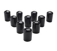 Reinscer 10 tapas de extremo de goma 16 mm ID PVC redondo tubo de perno tapa tapa tornillo rosca protección negro