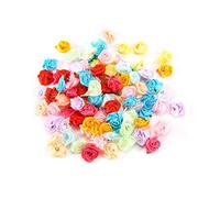 Reinscer 100pzs / Lote Mini rosetones de Cinta de de Hechos a Mano Flor de Tela Apliques para la Decoracion de la Boda Accesorios de Costura de artesania
