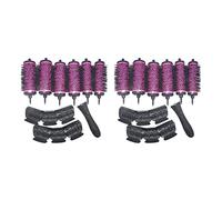 Reinscer 12 unids/set 3 tamaños desmontable rizos rulos cepillo con soportes de posicionamiento de aluminio cerámica rizos rulos peine peluquería
