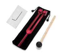 Reinscer 128 Hz Diapasón de diapasón rojo ponderado Kit para curar 128 Hz Slider Diapasón Kit