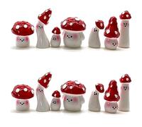 Reinscer 14 mini setas para manualidades, pequeñas setas de jardín de hadas, decoración de resina en miniatura
