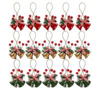 Reinscer 15 Piezas de Adornos de Campanas NavideñAs, Adornos Colgantes Artesanales para Cascabeles, Colgantes de Campanas para áRbol de Navidad, Campanas Colgantes