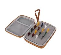 Reinscer 15 púas de guitarra con todos los grosores 0,75 mm para guitarras acústicas y bajas, con bolsillo para almacenamiento, color amarillo