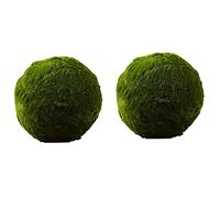 Reinscer 2 bolas de artificiales , piedras de decorativas, bolas de plantas , decoración para 20 cm