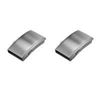 Reinscer 2 cierres desplegables con de seguridad fresado, de pulsera de acero inoxidable, 18 mm, Color acero., 18Mm