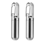 Reinscer 2 pastilleros pequeños, para llaves, portátil, resistente al agua, estuche de píldoras de acero inoxidable, portapastillas, , soporte para pastillas
