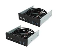 Reinscer 2 piezas 5.25 PC cubierta interior placa frontal USB Hub 2 puertos USB 3.0 y 2 puertos USB 2.0