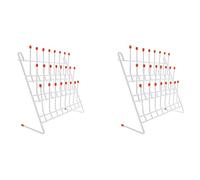 Reinscer 2 soportes de secado de laboratorio, 24 postes, de vidrio de laboratorio, estante de secado de productos de alambre de vidrio, soporte de pared/estante de secado de vidrio independiente