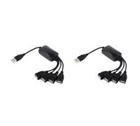 Reinscer 2 x 1 enchufe a 4 bus USB HUB divisor cable de extensión USB 2.0 cable de extensión USB 2.0 cable de datos fuente de alimentación convertidor