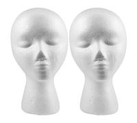 Reinscer 2 x 27,5 x 52 cm, cabeza de maniquí, espuma femenina (poliestireno) expositores para gorra, auriculares y accesorios para el cabello