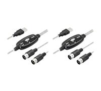 Reinscer 2 x adaptador de cable MIDI USB, USB tipo enchufe a MIDI DIN 5 in-out interfaz de cable con pantalla LED para entrega de música