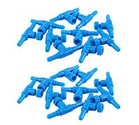 Reinscer 20 unidades de plástico para acuario de 2 vías, bomba de aire, válvulas de regulación, color azul