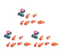Reinscer 24 Unidades/Lote Figuras en miniatura de peces rojos Decorativas Mini Hada Animales de Jardín Adornos de Paisaje Micro Adornos Resina Juguetes para bebés