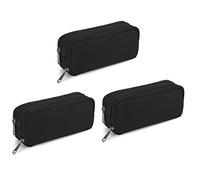 Reinscer 3 estuches para lápices con gran capacidad Oxford para guardar rotuladores, estuche para lápices y bolígrafos, bolsa de papelería para la escuela y la oficina, organizador negro, Negro
