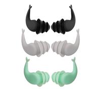 Reinscer 3 pares de tapones para los oídos grandes, impermeables, ultra cómodos, para natación, reutilizables, de silicona, para deportes acuáticos