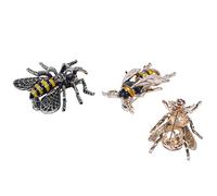 Reinscer 3 piezas estilo vintage abeja broches unisex insecto metal broche pluma mujeres y hombres joyería pequeña bisutería, Metal