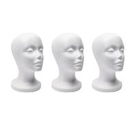 Reinscer 3 soportes de espuma para maniquí, diseño de cabeza de maniquí, gafas de sol, soporte para sombrero, tapa, soporte para auriculares, maniquí, expositor