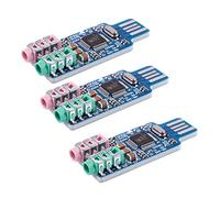 Reinscer 3 tarjetas de sonido USB con controlador libre cm108 USB tarjeta de sonido chip azul