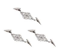 Reinscer 3 x Mujeres Cárdigan Suéter Blusa Pin Bufanda Broche Clips Camisa Collar Retro Pato Clip Bufanda Hebillas Accesorios Plata, Metal
