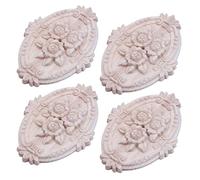 Reinscer 4 adornos retro tallados para puerta de armario, decoración de muebles (13 x 9 cm)